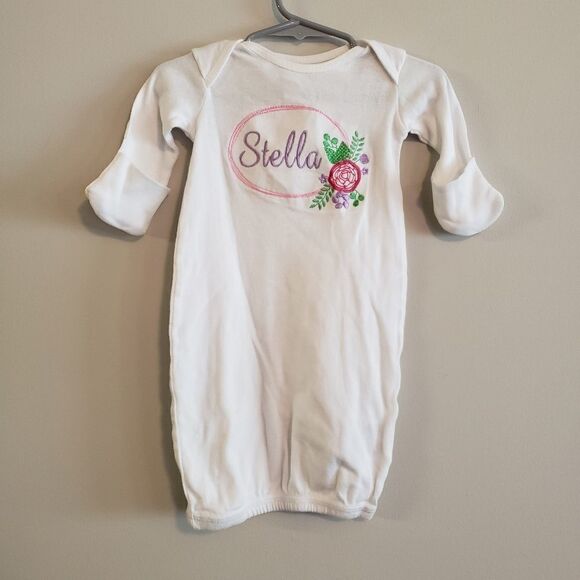 Rabbit Skins Monogramed Night gown STELLA SIZE NB - Picture 1 of 5